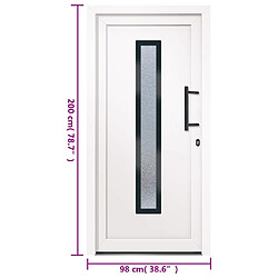 vidaXL Porte d'entrée Blanc 98x200 cm PVC pas cher