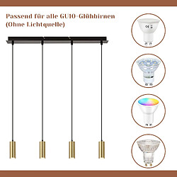 NETTLIFE Suspension Gu10 Or Noir Diam.170cm Métal 4 Ampoules - Lampe de Table à Industrielle Moderne pour Salon Café Salle à Manger Chambre pas cher