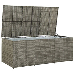 vidaXL Boîte de rangement de jardin résine tressée 180x90x70 cm gris