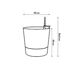 Pot de fleurs rond extérieur/intérieur Ø 43 cm Elho Aqua Care Greensense gris ciment pas cher