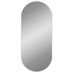 Maison Chic Miroir mural | Miroir Décoration pour Maison Salle de Bain Argenté 00x45 cm Ovale -GKD67844