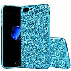 Coque en TPU paillettes scintillantes galvanoplastie bleu pour votre Apple iPhone SE (2nd Generation)/8/7