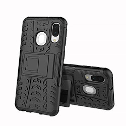 Coque en TPU cool pneu hybride avec béquille noir pour votre Samsung Galaxy A40