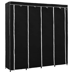 vidaXL Garde-robe avec 4 compartiments Noir 175x45x170 cm