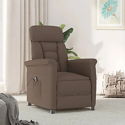 vidaXL Fauteuil inclinable électrique Marron Similicuir daim