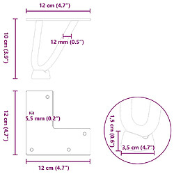 vidaXL Pieds de table en forme d'épingle à cheveux 4 pcs blanc 10 cm pas cher