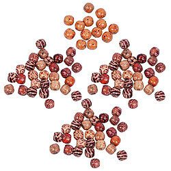 100pcs 10-17mm imprimé charme de perles en bois grand trou pour bijoux bricolage 10mm pas cher