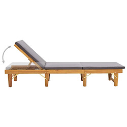 Maison Chic Chaise longue | Transat Bain de soleil pliante avec coussin Bois d'acacia solide -GKD11157