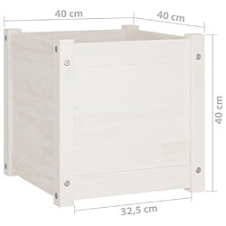 vidaXL Jardinières d'extérieur 2 pcs Blanc 40x40x40 cm Bois de pin pas cher