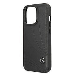 Mercedes Benz Coque arrière rigide pour iPhone 14 Pro Max - cuir véritable noir pas cher