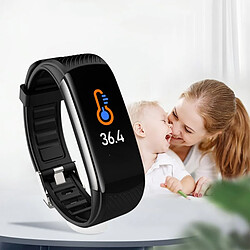 INF Bracelet d'activité avec fréquence cardiaque, oxygène sanguin, podomètre, 5 modes sportifs Black