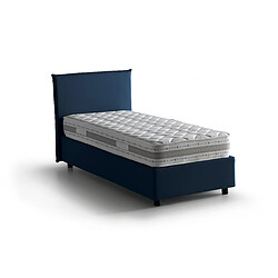 Avis Autrement Talamo Italia Lit double Anna avec conteneur, Made in Italy, en tissu amovible, 160x190 cm, avec ouverture frontale, Bleu, avec matelas inclus.