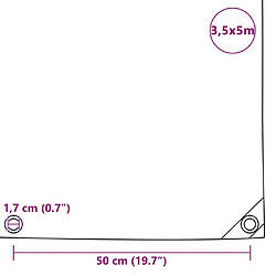 vidaXL Bâche 650 g / m² 3,5 x 5 m Gris pas cher