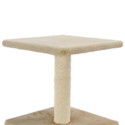 Arbre à chat avec griffoirs,niche pour chat en sisal 55 cm Beige -MN61550 pas cher