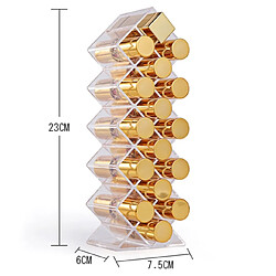 Universal Boîte de rangement à lèvres à grille 16 Organisateur de rangement de cosmétiques Livre à lèvres en acrylique transparent Empilement Type de poisson Grande boîte de rangement Poubelle