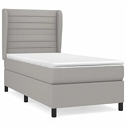 Maison Chic Lit Adulte - Lit simple Lit à sommier tapissier avec matelas moelleux - Meuble de Chambre - Gris clair 90x200 cm Tissu -MN92069