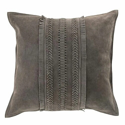 Paris Prix Coussin Déco Carré Cuir India 45x45cm Gris