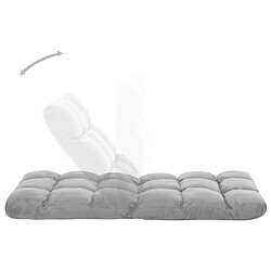 vidaXL Chaise pliable de sol Gris clair Microfibre pas cher