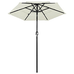 Maison Chic Parasol Jardin | Parasol à 3 niveaux avec mat en aluminium Sable 2 m - GKD47081