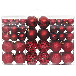 vidaXL Boules de Noël 100 pcs rouge bordeaux 3 / 4 / 6 cm