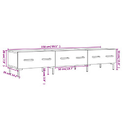 vidaXL Meuble TV gris béton 150x36x30 cm bois d'ingénierie pas cher