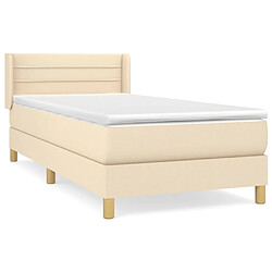 vidaXL Sommier à lattes de lit avec matelas Crème 80x200 cm Tissu