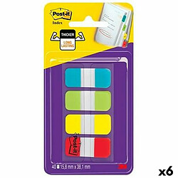 Ensemble de Notes Adhésives Post-it Index 15,8 x 38 mm Multicouleur 40 Volets (6 Unités)