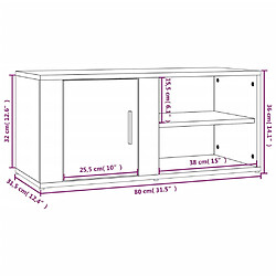 vidaXL Meubles TV 2 pcs Noir 80x31,5x36 cm Bois d'ingénierie pas cher