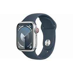 Apple Watch Series 9 GPS + Cellular 41mm Silver Aluminium Case with Storm Blue Sport Band - M/L