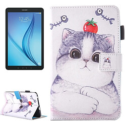 Wewoo Housse Étui pour Samsung Galaxy Tab E 8.0 / T377 belle bande dessinée Tomato Cat motif horizontal en cuir flip avec support et Slots de cartes Pen Slot