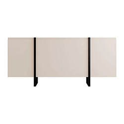 Vente-Unique Buffet avec 4 portes en MDF - Beige et Noir - LUVONIA