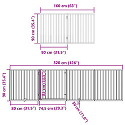 vidaXL Barrière pour chien porte pliable 8 panneaux bois de peuplier pas cher