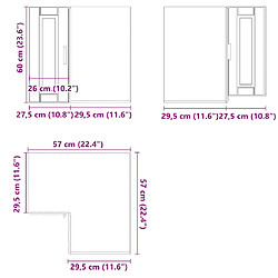 vidaXL Armoire d'angle murale de cuisine Porto sonoma gris pas cher