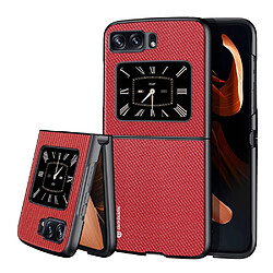 Coque en TPU + PU DUX DUCIS anti-chute pour votre Motorola Moto Razr 2022 5G - rouge