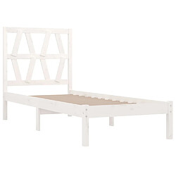 Acheter Maison Chic Lit adulte - Lit simple Cadre de lit,Structure du lit Contemporain Blanc Bois de pin massif 90x200 cm -MN73092