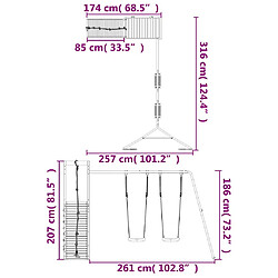vidaXL Aire de jeux d'extérieur bois de pin massif pas cher