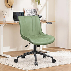 Chaise bureau ergonomique, Rattantree Fauteuil de bureau ergonomique sans accoudoir, chaise pivotante, Chaise pivotante réglable en Hauteur pour Bureau PC, Grena