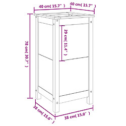 vidaXL Jardinière 40x40x78 cm bois massif douglas pas cher