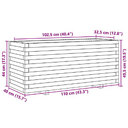 vidaXL Jardinière blanc 110x40x49,5 cm bois de pin massif pas cher