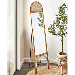 Beliani Miroir sur pied BRUSSEY Rotin Naturel