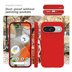 Htdmobiles Coque pour Google Pixel 9 et 9 Pro 5G - housse etui silicone gel fine + verre trempe - ROUGE