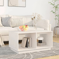 Maison Chic Table basse,Table Console Table d'appoint, Table pour salon Blanc 80x50x40 cm Bois massif de pin -MN90055