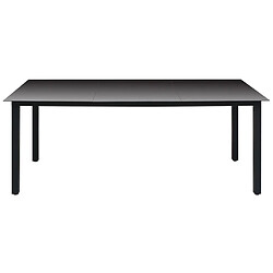 Maison Chic Table de jardin | Table d'extérieur Noir 190 x 90 x 74 cm Aluminium et verre -GKD33337