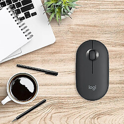 Universal Souris Bluetooth sans fil Pebble 1000dpi 3 boutons minces souris de suivi optique de haute précision silencieuse