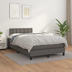 Avis Maison Chic Lit adulte- Lit + matelas,Sommier à lattes de lit avec matelas gris 120x190 cm similicuir -GKD15702