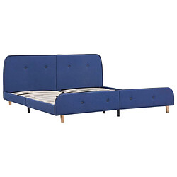 Maison Chic Lit adulte - Lit simple Cadre de lit,Structure du lit Contemporain Bleu Tissu 180 x 200 cm -MN80182