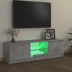 Avis vidaXL Meuble TV avec lumières LED gris béton 120x30x35,5 cm