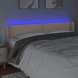 Avis Maison Chic Tête de lit moderne à LED lumineuse pour chambre - Décoration de lit Cappuccino 183x16x78/88 cm Similicuir -MN16115