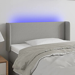 Maison Chic Tête de lit scandinave à LED,meuble de chambre Gris clair 83x16x78/88 cm Tissu -MN63051