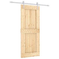 vidaXL Porte coulissante et kit de quincaillerie 85x210 cm pin massif